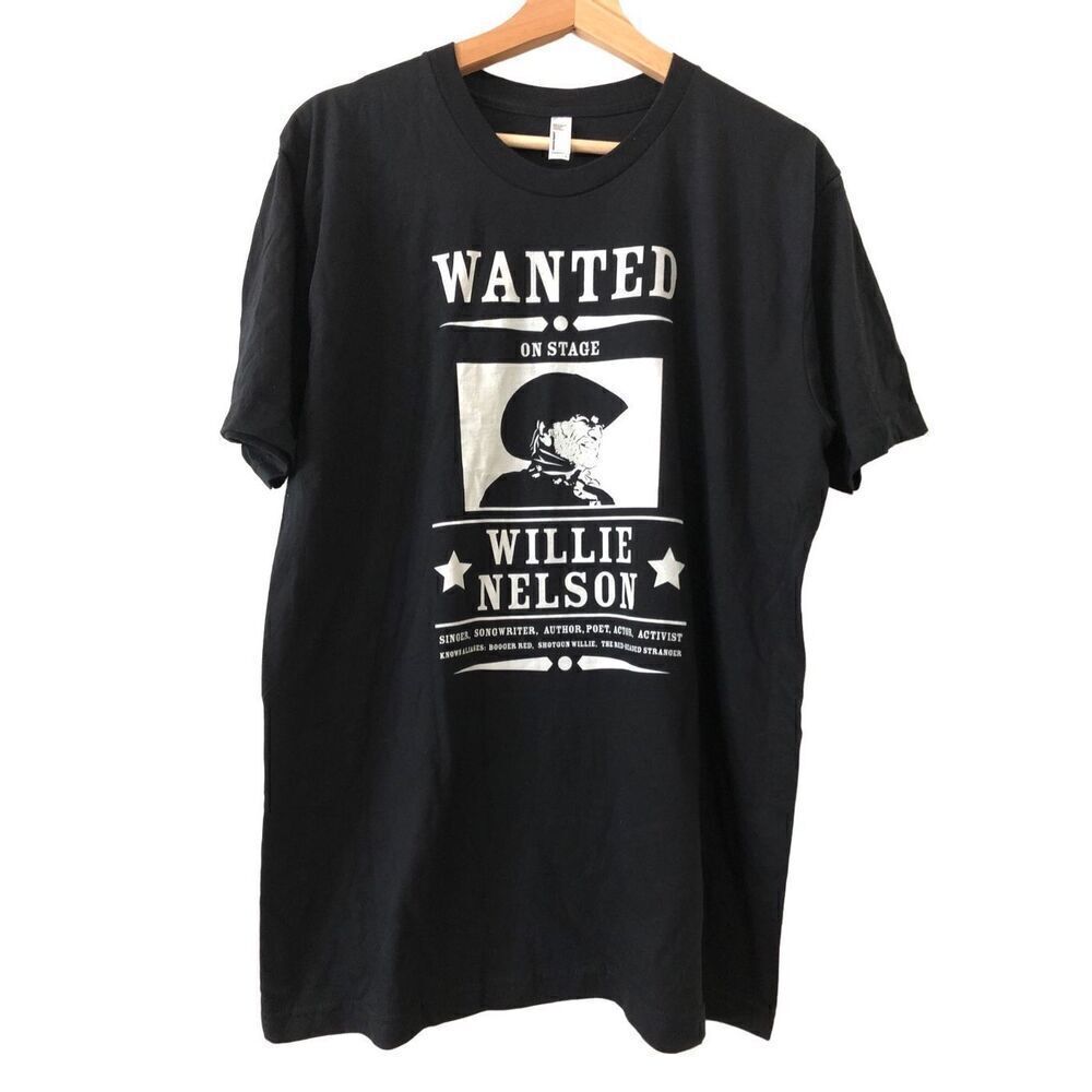 Willie Nelson Wanted Black T-shirt Men’s Size Large